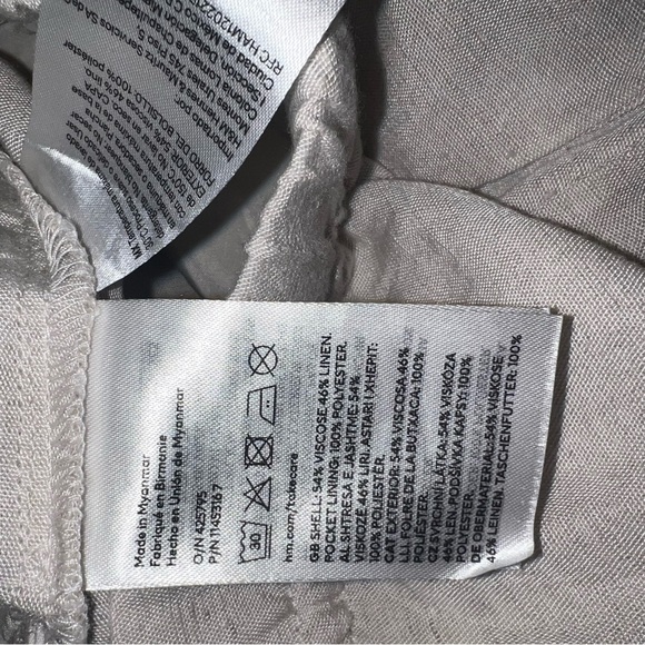 H&M Linen Blend Ankle Length Pants Size Large - Picture 7 of 7